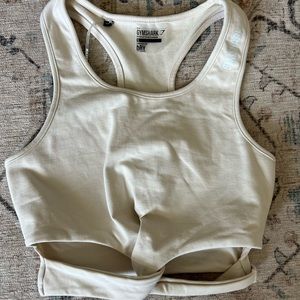 BRAND NEW SAND GYMSHARK CROP TOP WITH CUT OUTS